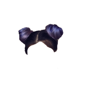 purple hair png space buns