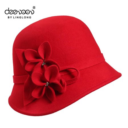 red cloche hat - Google Search
