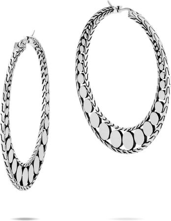 Dot Silver Hoop Earrings