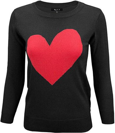 YEMAK Women's Knit Sweater Pullover – Long Sleeve Crewneck Cute Heart Chenille Pattern Casual Soft Knitted Top T Shirts MK3595-TMT/OAT-S at Amazon Women’s Clothing store