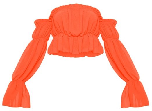PLT orange ruffle top