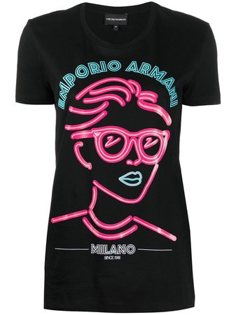 Emporio Armani Graphic Print T-Shirt Ss20 | Farfetch.Com