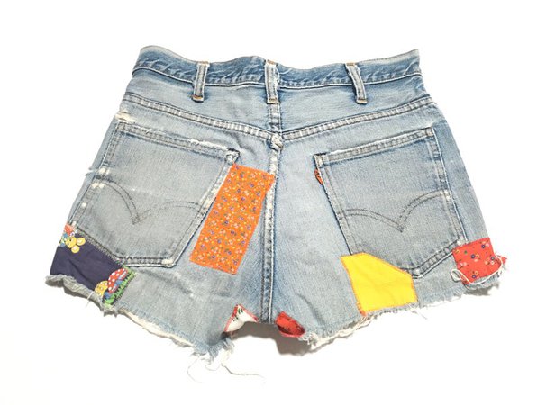 1960s/70s LEVIS ORANGE TAB Patchwork Vintage Jean Shorts // | Etsy