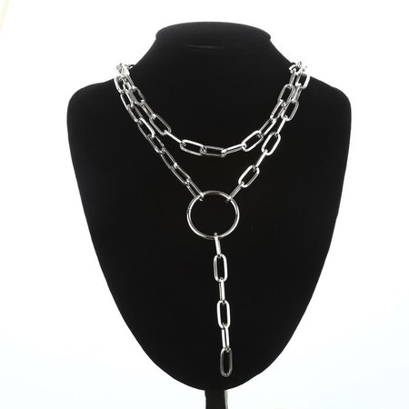 Gothic Grunge Punk O-Ring Layered Chain Necklace – ROCK 'N DOLL