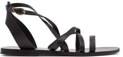 Delia Leather Sandals - Womens - Black