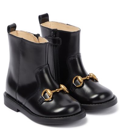 Gucci Kids - Horsebit leather ankle boots | Mytheresa