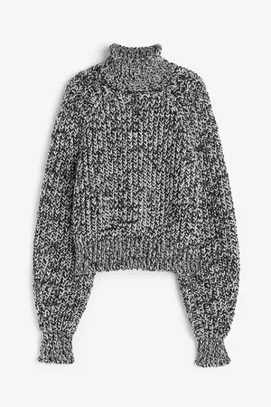 Knit Sweater - Black melange - Ladies | H&M US