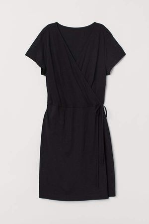 H&M+ Modal-blend Wrap Dress - Black