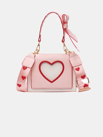 Women Casual PU Leather Love Pattern Crossbody Bag - Newchic Mobile