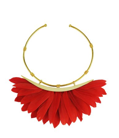 red feather necklace