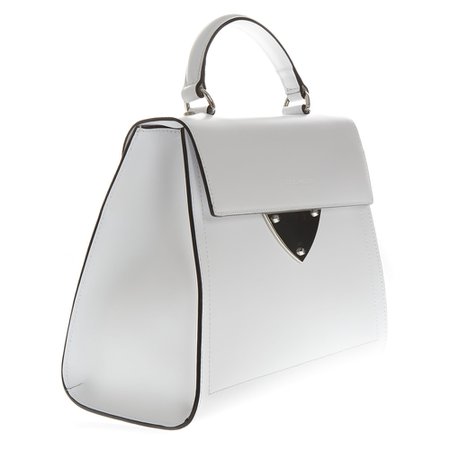 OPTICAL WHITE LEATHER SMALL TOTE BAG SS 2019 - COCCINELLE - Boutique Galiano