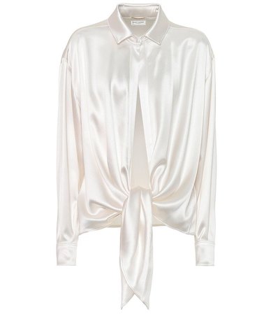 white satin blouse