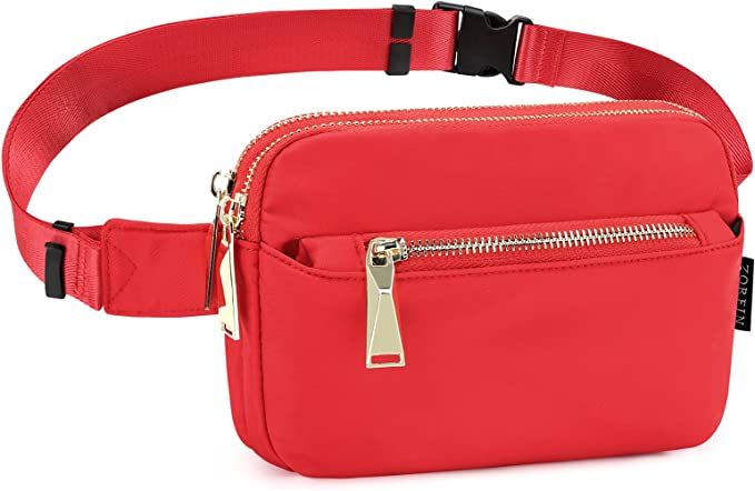 Amazon.com: ZORFIN Fanny Packs for Women Men, Crossbody Fanny Pack, Belt Bag with Adjustable Strap, Fashion Waist Pack for Outdoors/Workout/Traveling/Casual/Running/Hiking/Cycling(Red) : Sports & Outdoors