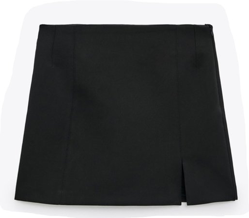 zara black mini slit skirt