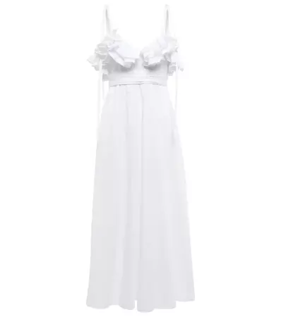 Giambattista Valli - Ruffle-trim cotton poplin midi dress | Mytheresa