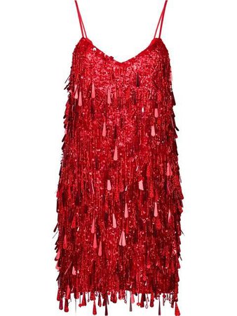 ashish red sequin dress