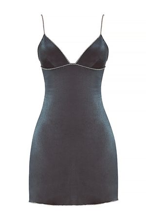 Clothing : Mini Dresses : 'Maisie' Graphite Iridescent Mini Dress