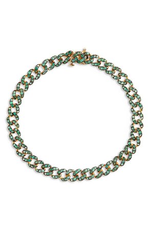 SHAY Essentials Green Garnet Chain Link Bracelet | Nordstrom