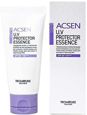 Amazon.com: TROIAREUKE ACSEN UV Protector Sun Essence 1.69 oz., SPF50+ PA+++, Hydrating Non-Greasy Mineral and Chemical Sunscreen Recommended by Dermatologist | Sunscreen for Oily, Combination, Sensitive, and Acne-Prone Skin: Beauty