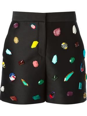 Black Shorts with random gem embellishments