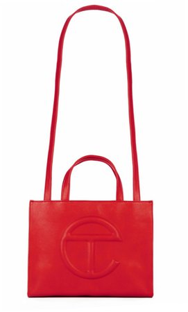 Telfar red medium shopping bag