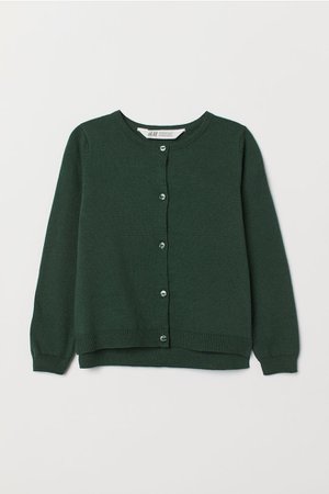 Fine-knit Cardigan - Dark green - Kids | H&M US