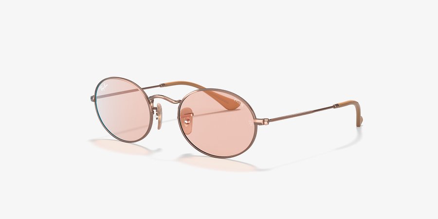 Ray-Ban RB3547N OVAL WASHED EVOLVE 54 Photochromic Pink & Bronze-Copper Sunglasses | Sunglass Hut USA