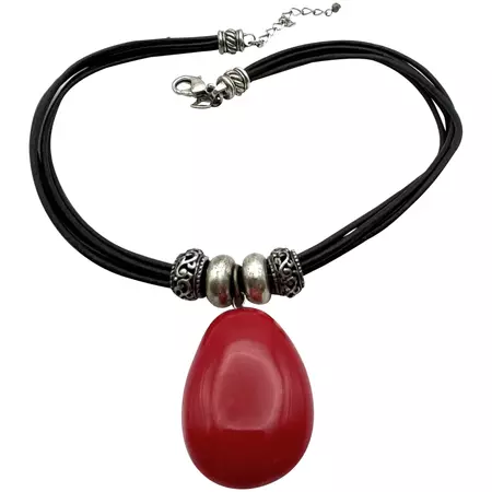 black red cord necklace - Google Search