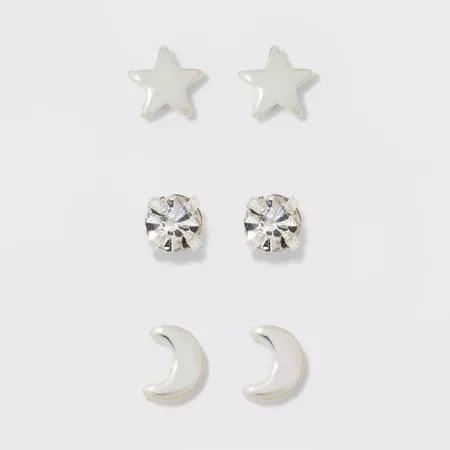 A New Day Star, Moon & Crystal Earrings