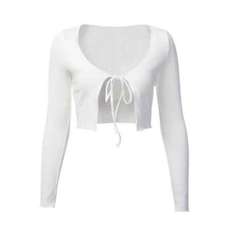 Women Knotted Tie Front Bolero Shrug Long Sleeve Crop Top Knit Sweater Cardigan Sexy Cotton Soft Openwork Navel Top T shirt | T-Shirts | - AliExpress