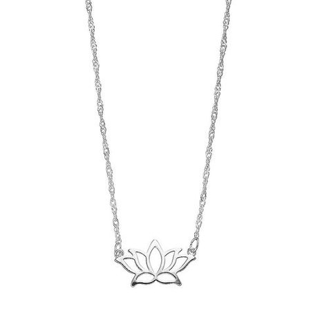 lotus silver necklace