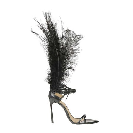 JESSICABUURMAN – MAURI Lace Up Fur Embellished Leather High Heel Sandals
