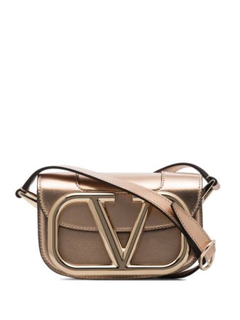 Shop gold Valentino Garavani SUPERVEE leather crossbody bag with Express Delivery - Farfetch