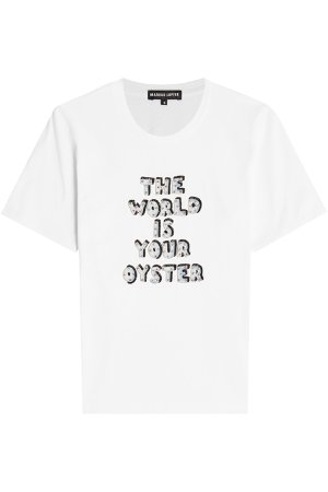 The World is Your Oyster Printed Cotton T-Shirt Gr. L