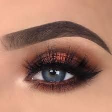 Dark Red/Rust Orange Eye Makeup