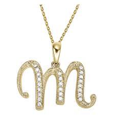 M initial necklace - Google Search