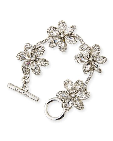 Oscar de la Renta Crystal Delicate Flower Bracelet