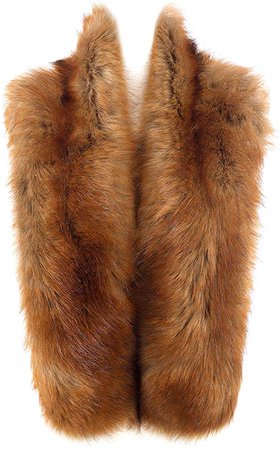 Changuan Faux Fur Scarf Collar Womens Winter Neck Warmer Faux Fur Shawl Wrap Shrug Brown Fox 125cm at Amazon Women’s Clothing store