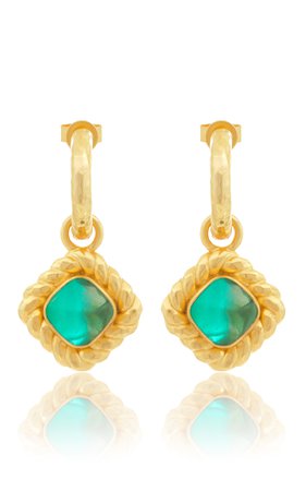Pia 24k Gold-Plated Emerald Quartz Earrings By Valére | Moda Operandi