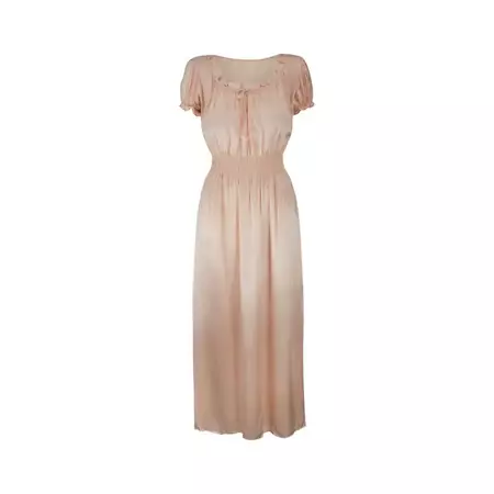 1940s CC41 Labelled Peach Satin Slip Dress For Sale at 1stDibs