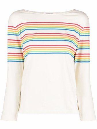 Chinti And Parker Boat Neck Rainbow Stripe T-shirt - Farfetch