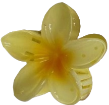 yellow hibiscus flower hair claw clip