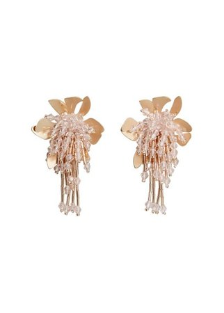 MANGO Flower beaded earrings