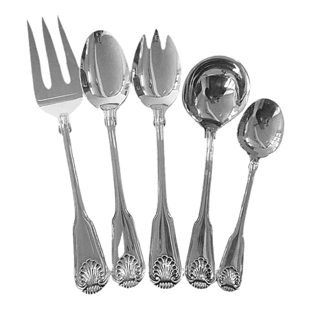 silver table cutlery set png