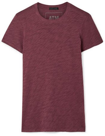 Schoolboy Slub Cotton-jersey T-shirt - Burgundy