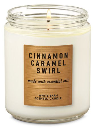 Cinnamon Caramel Swirl Single Wick Candle | Bath & Body Works