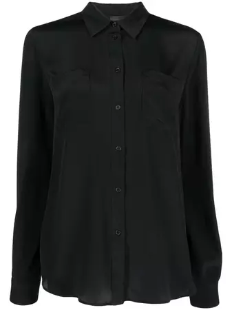 PINKO loose-fit long-sleeve Shirt button-up collared shirt blouse- Farfetch