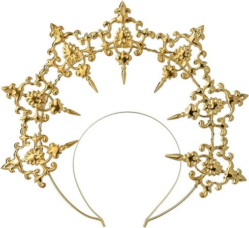 Amazon.com: BLESSUME Halo Crown Mary Goddess Headband Women Halloween Costume Headpiece (Gold 1) : Clothing, Shoes & Jewelry