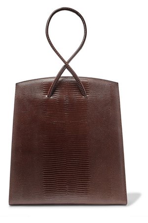 Little Liffner | Twisted lizard-effect leather tote | NET-A-PORTER.COM