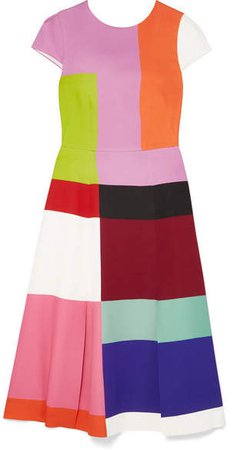 Osmond Color-block Satin Midi Dress - Pink